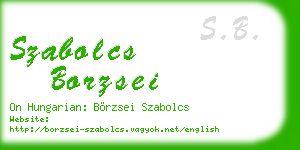 szabolcs borzsei business card
